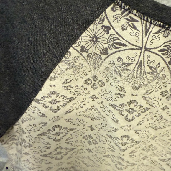 Rewind Floral Print Mixed Fabric Top Blouse LS L - Picture 3 of 5